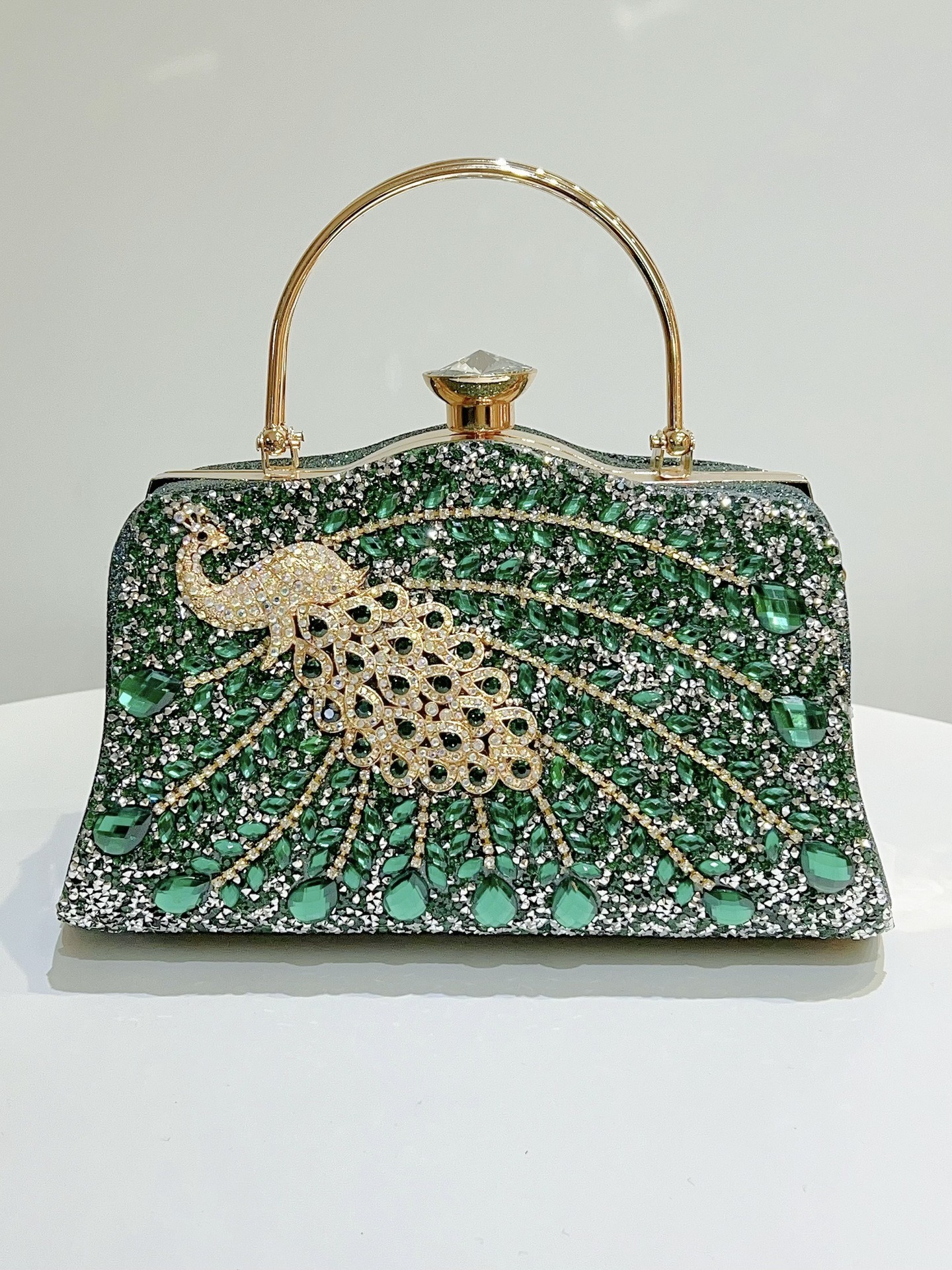 Peacock shape diamond handbag