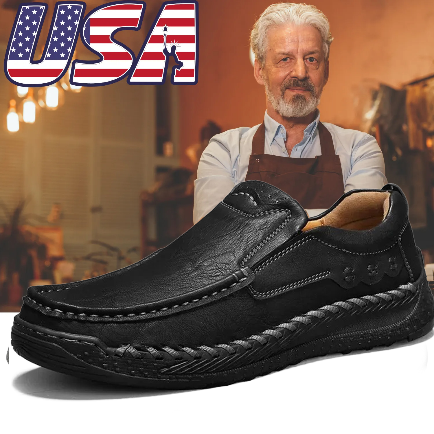50% OFF🔥Men Orthopedic Loafers – Handcrafted Leather, Wide Toe Box & Arch Support
