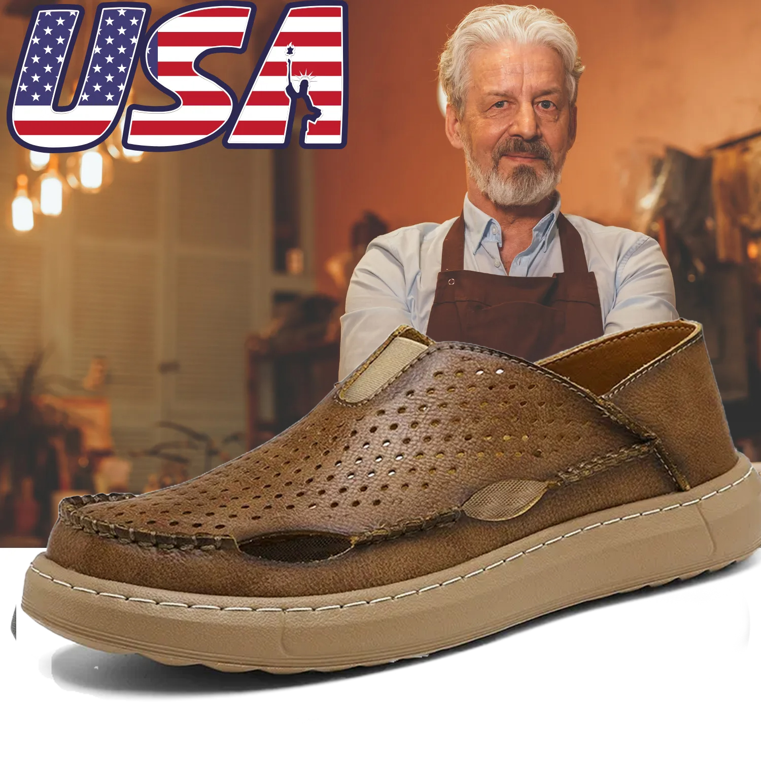 Men's Handmade Cowhide Breathable Loafers