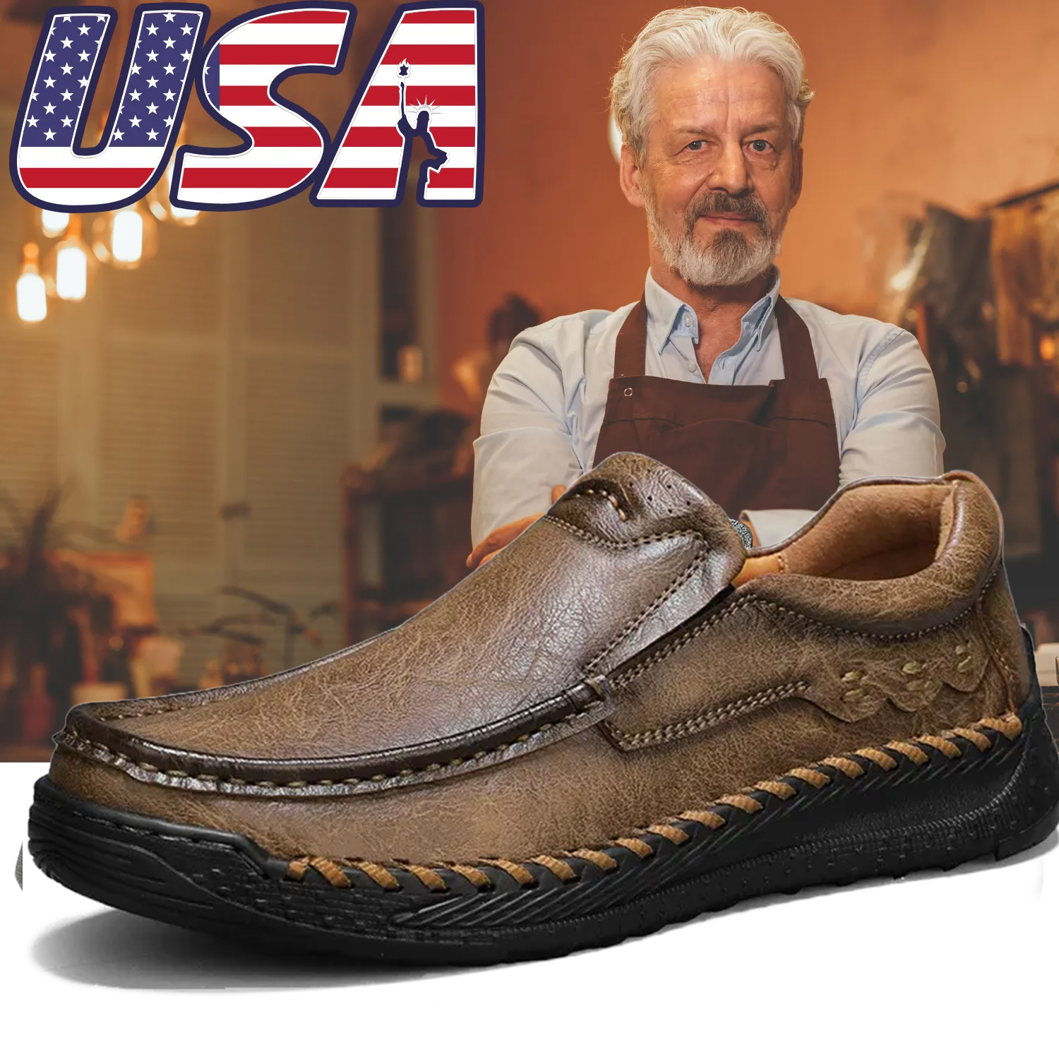 50% OFF🔥Men Orthopedic Loafers – Handcrafted Leather, Wide Toe Box & Arch Support