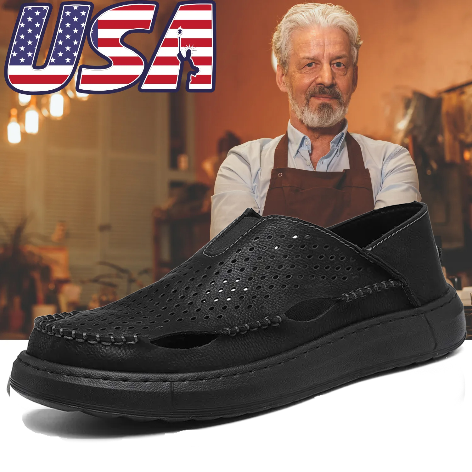 Men's Handmade Cowhide Breathable Loafers