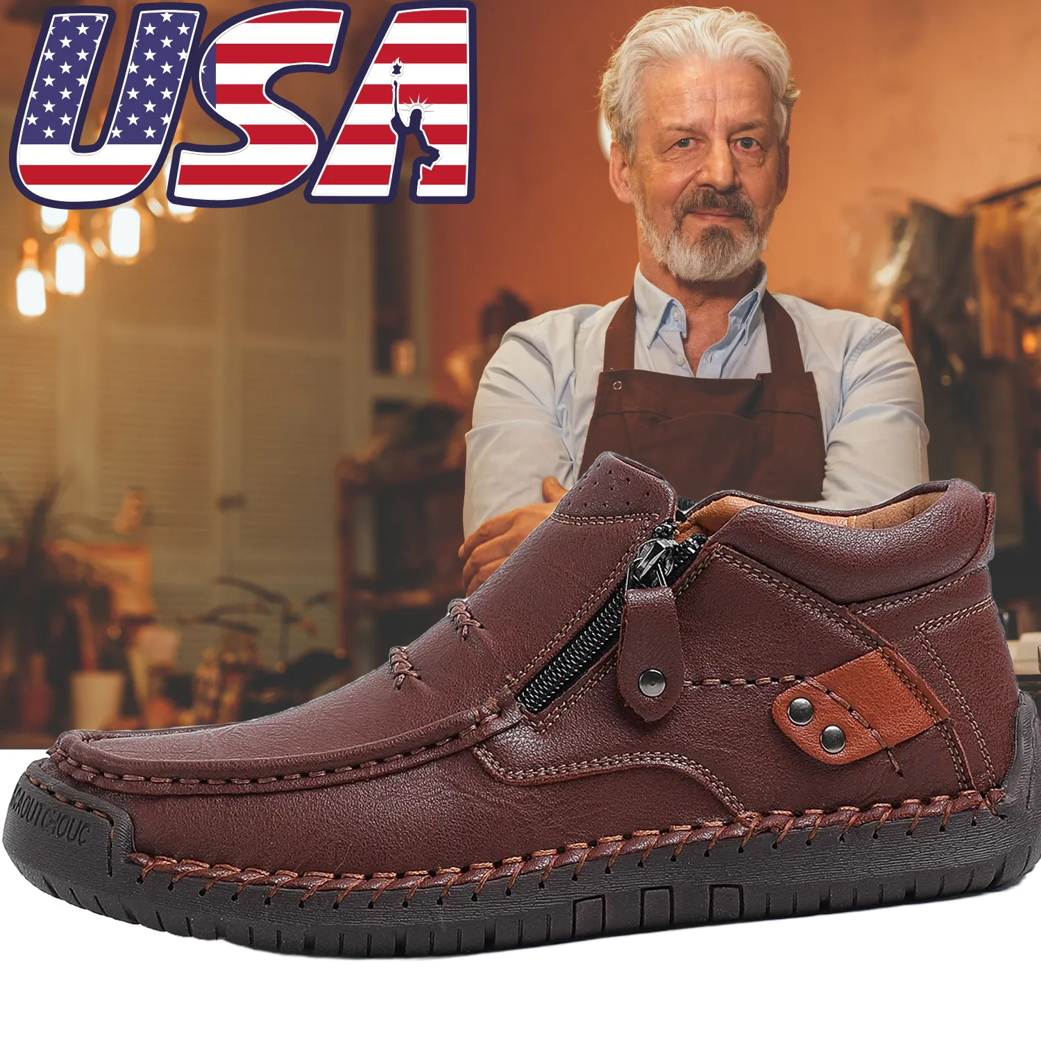 Limited Time Sale 70% OFF-Men’s Handmade Premium Leather Slip