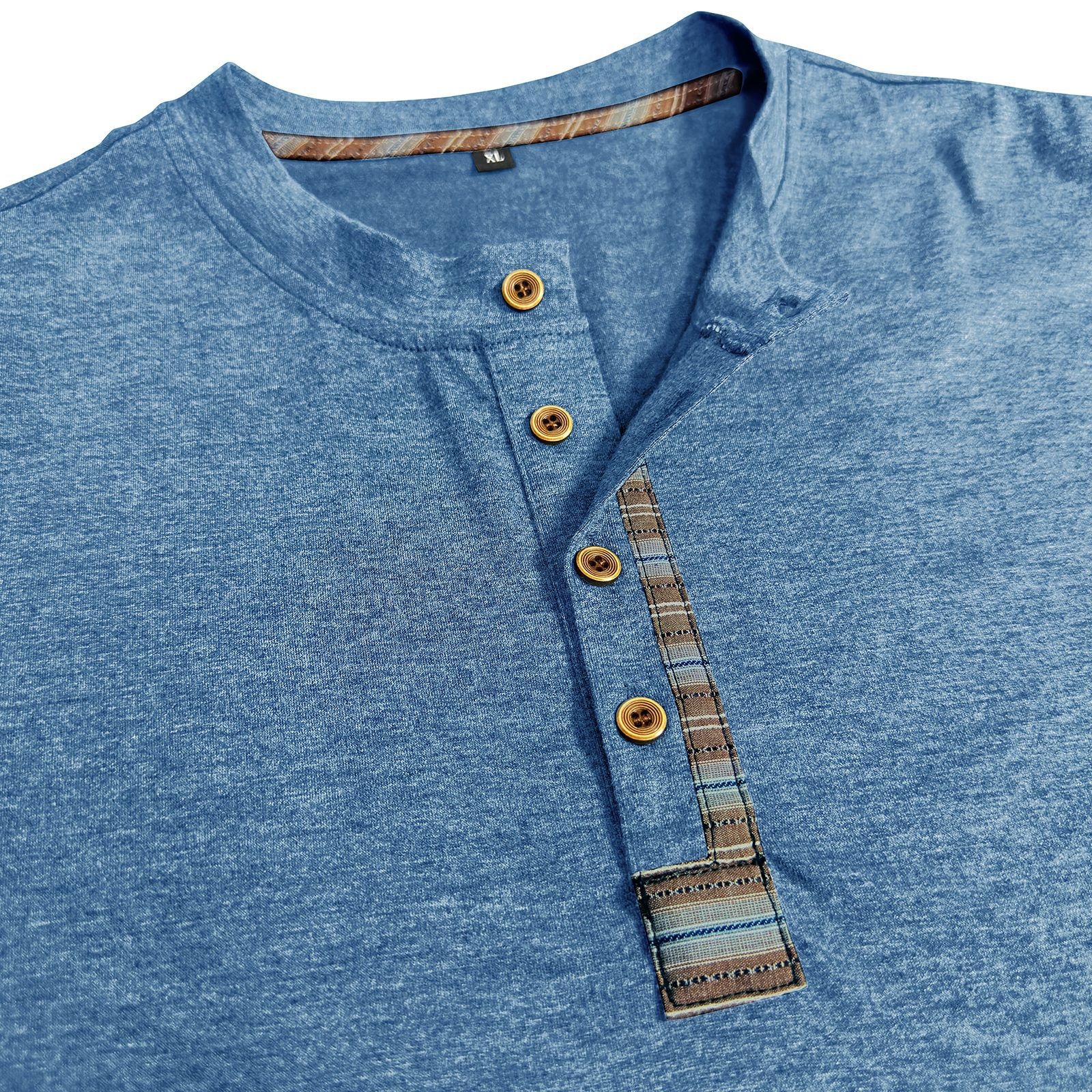 Men's crew neck long sleeve tough henley T-shirt