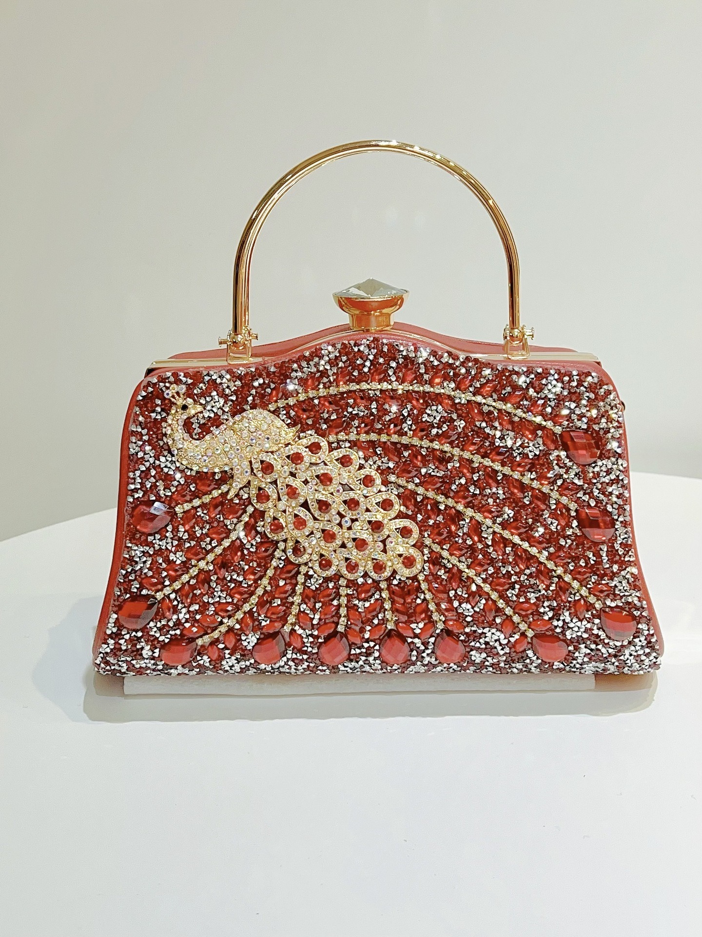 Peacock shape diamond handbag