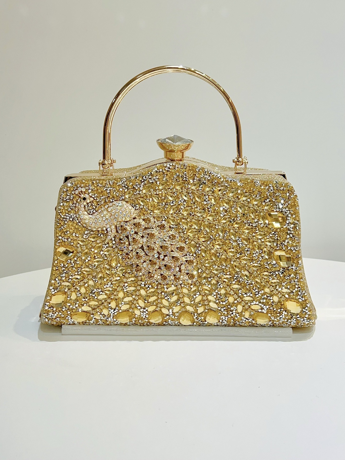 Peacock shape diamond handbag