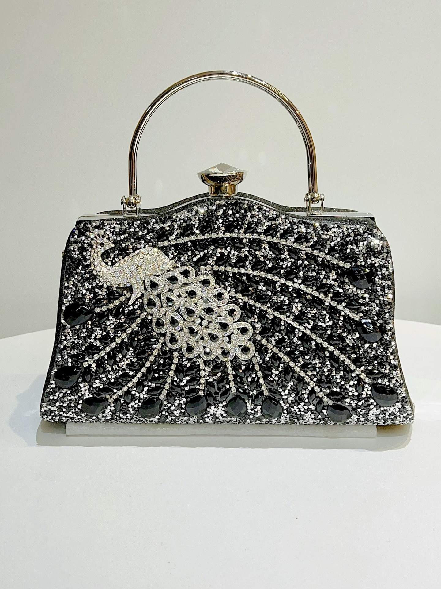 Peacock shape diamond handbag