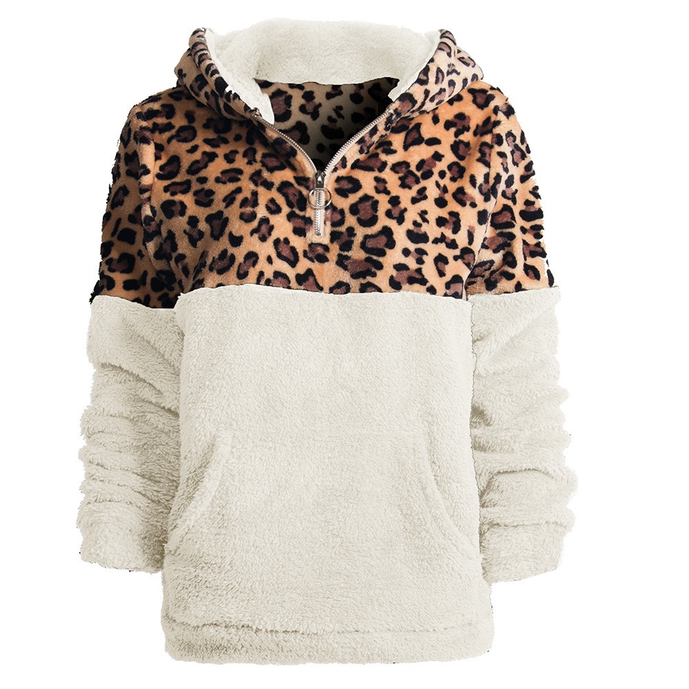 Women's Leopard Fleece Sweatshirt 