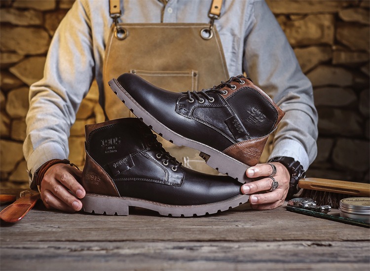Designer Leather Outdoor Ankle Boots