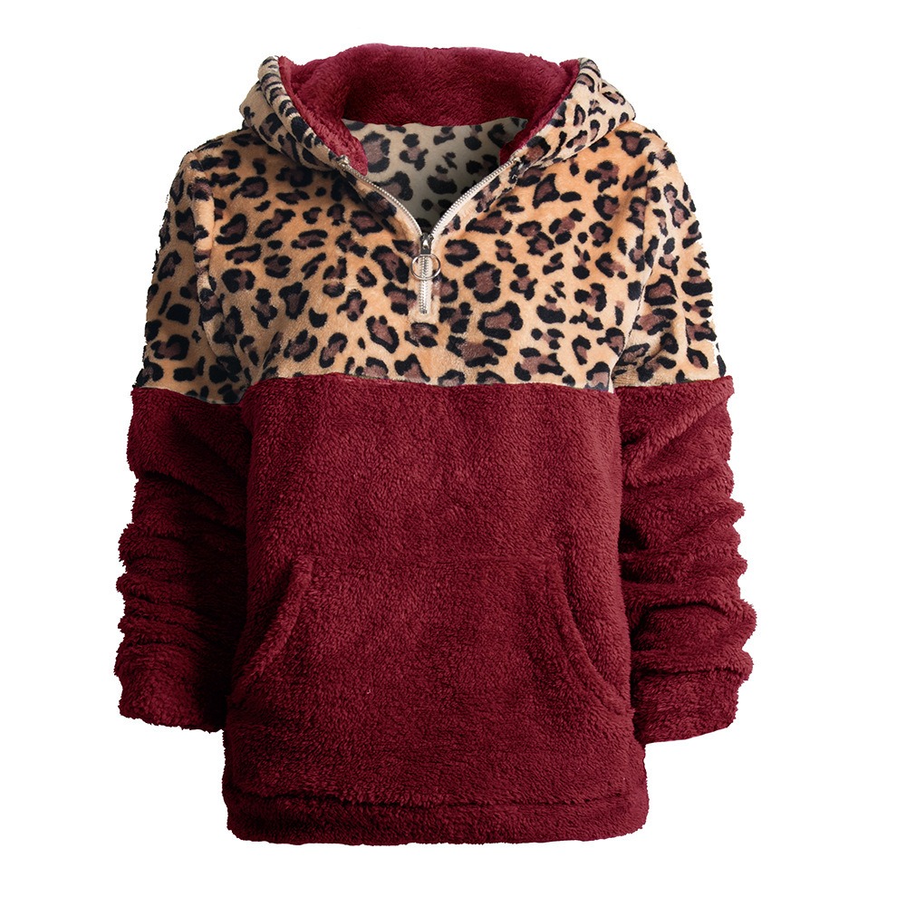 Women's Leopard Fleece Sweatshirt 
