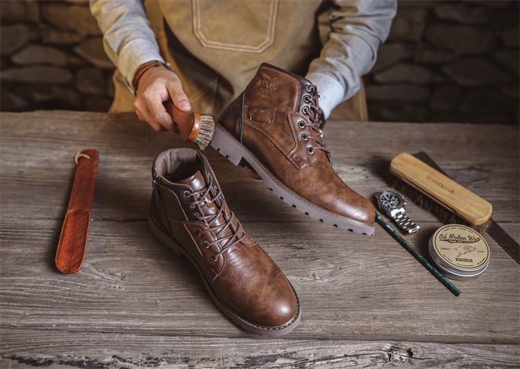 Designer Leather Outdoor Ankle Boots