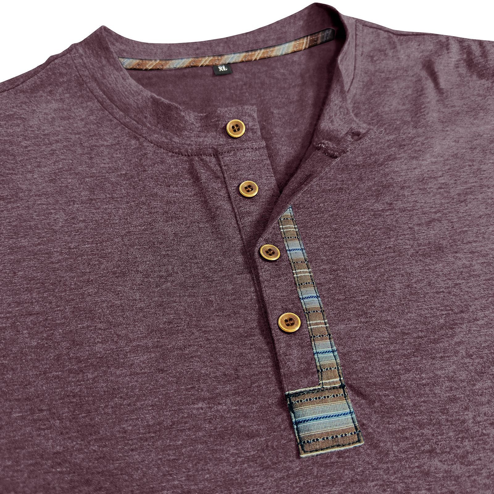 Men's crew neck long sleeve tough henley T-shirt