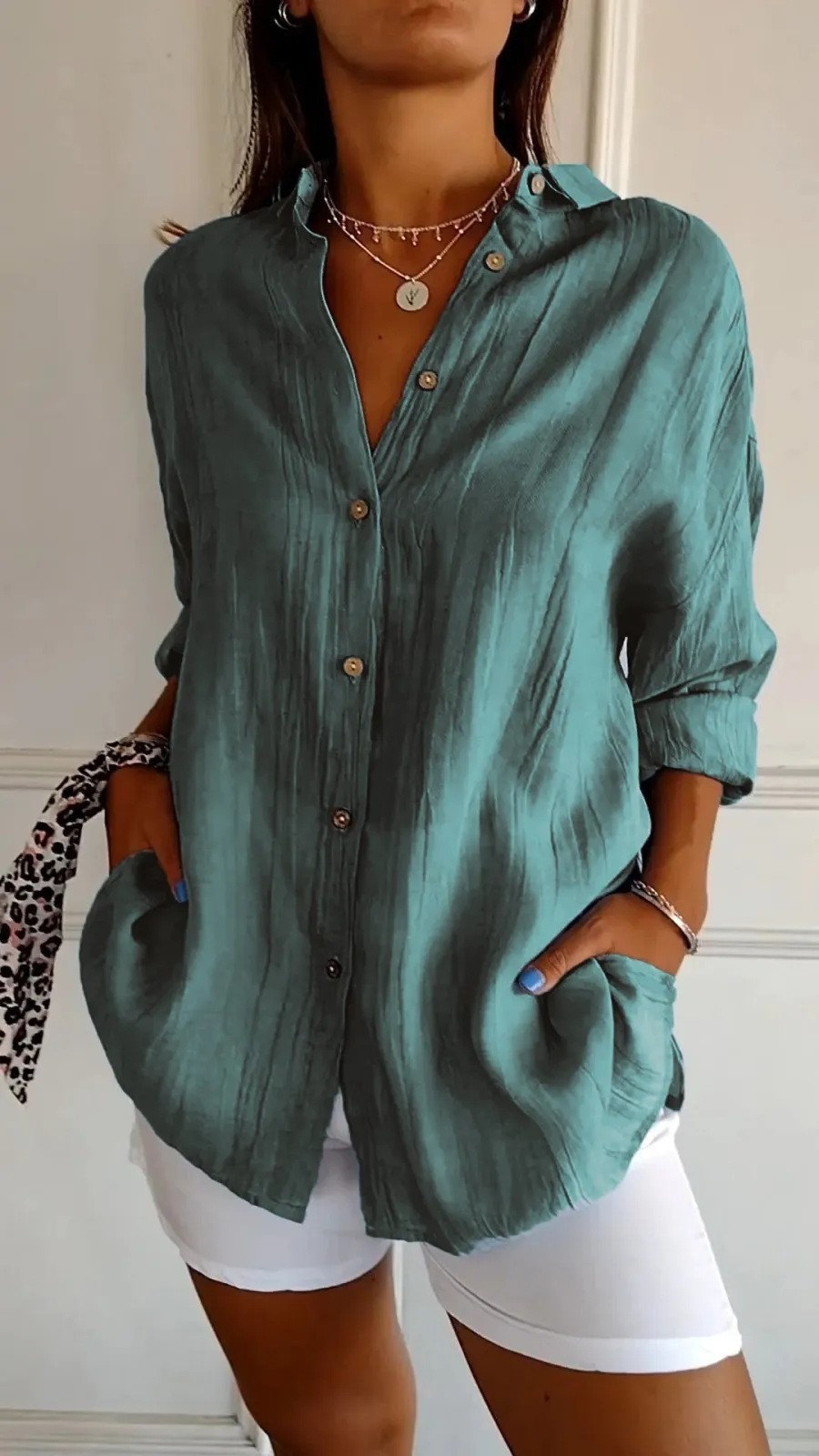 Elegant Solid Color Shirt