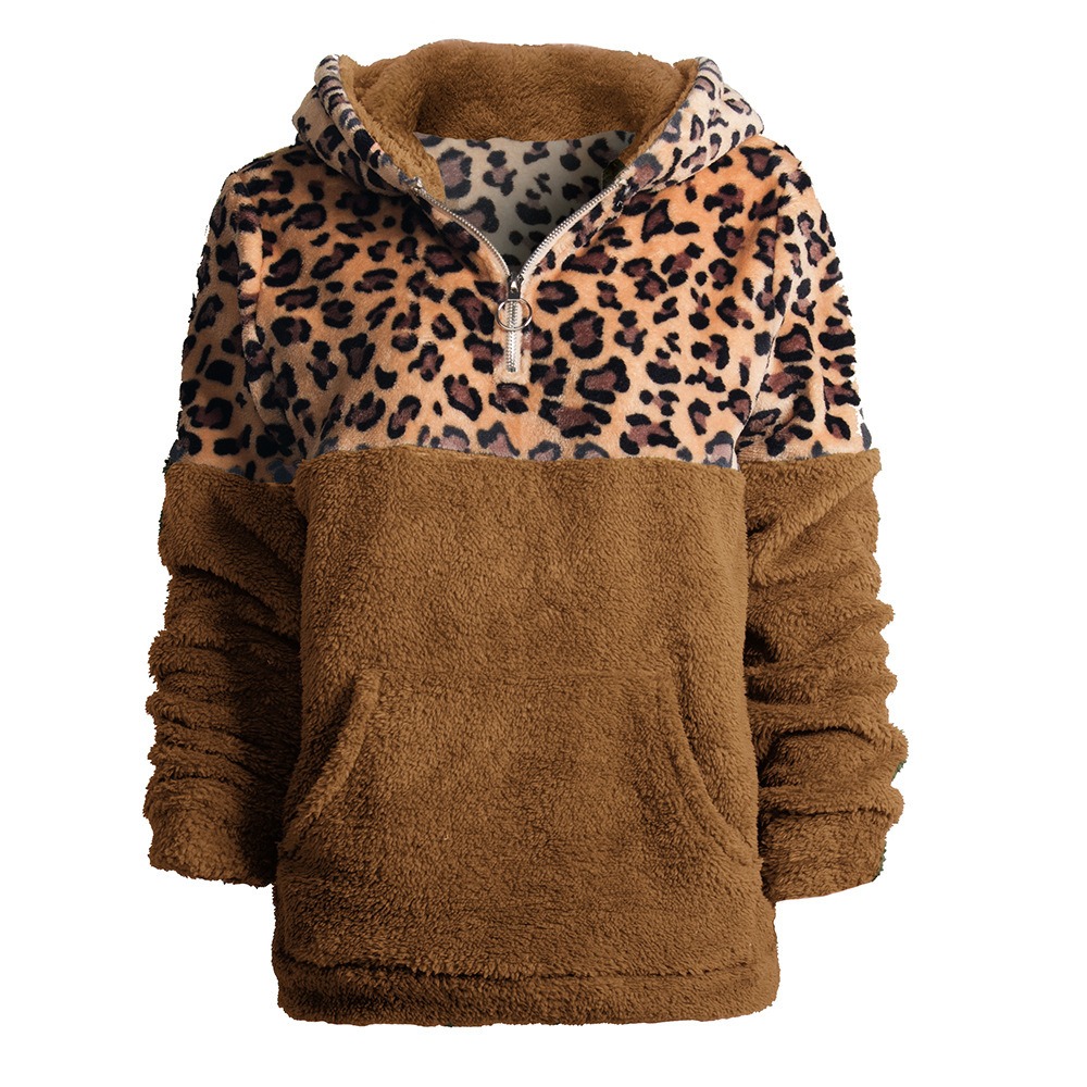 Women's Leopard Fleece Sweatshirt 