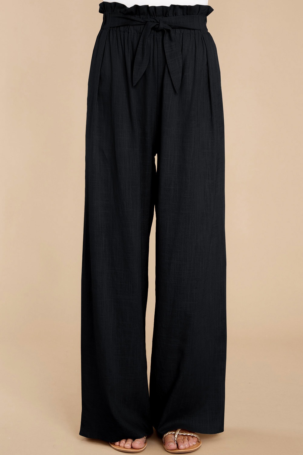 Women's loose cotton and linen casual trousers
