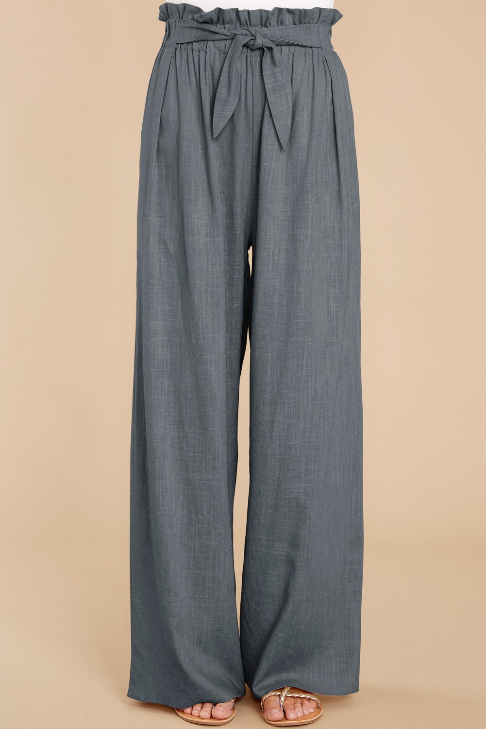 Women's loose cotton and linen casual trousers