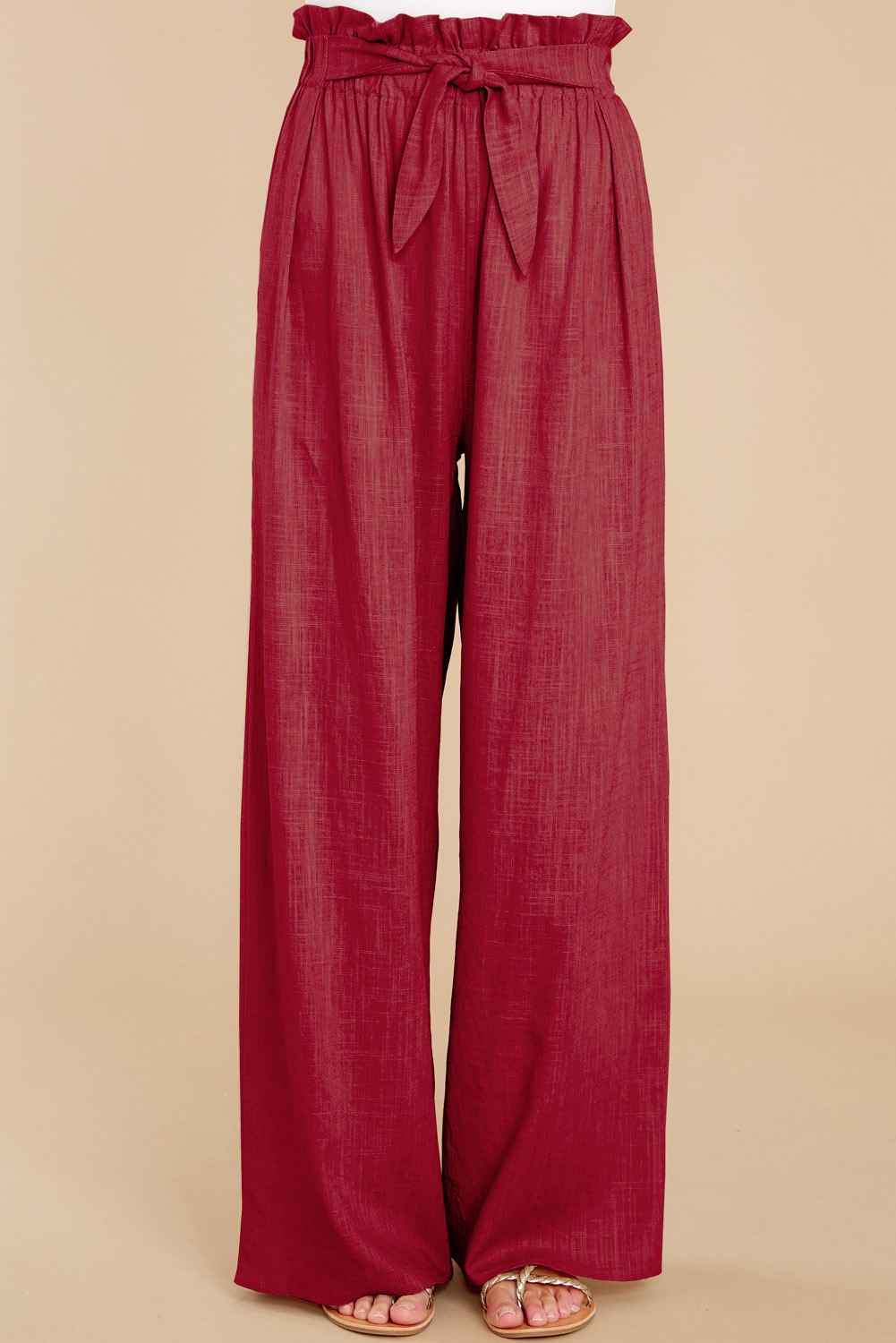 Women's loose cotton and linen casual trousers