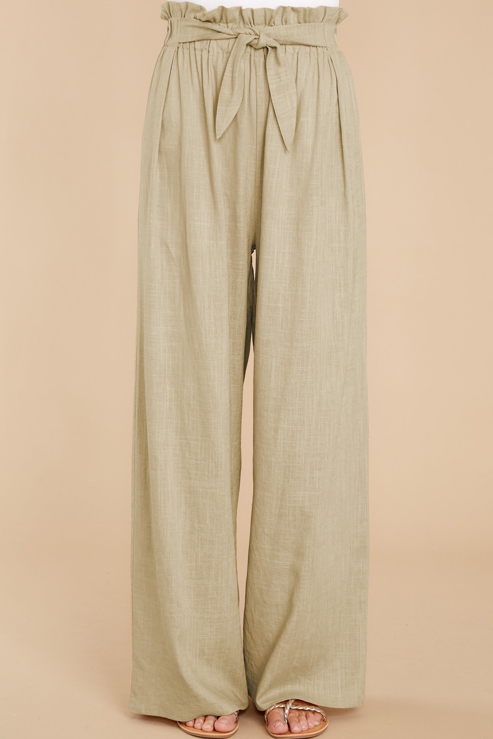 Women's loose cotton and linen casual trousers