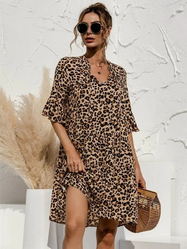 Leopard Stylish printed women's dress