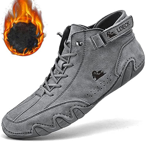 Men Italian Handmade Suede Velcro High Boots