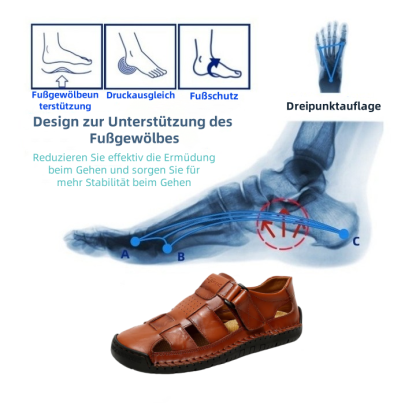 (🎉50 % Rabatt heute, nur heute – nicht verpassen) – Orthopädische Herrensandalen aus echtem australischem Kalbsleder ✅ Bequemes Gehen, Schmerzlinderung