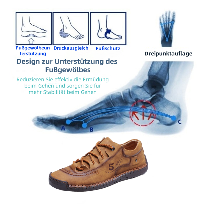 [🎉Heute 50% Rabatt - Nicht verpassen] Ergonomisch geformte orthopädische Schuhe - Premium-Leder + handgenäht