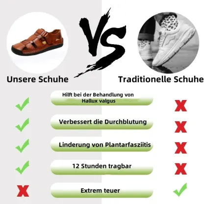 (🎉50 % Rabatt heute, nur heute – nicht verpassen) – Orthopädische Herrensandalen aus echtem australischem Kalbsleder ✅ Bequemes Gehen, Schmerzlinderung