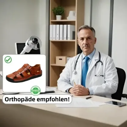 (🎉50 % Rabatt heute, nur heute – nicht verpassen) – Orthopädische Herrensandalen aus echtem australischem Kalbsleder ✅ Bequemes Gehen, Schmerzlinderung