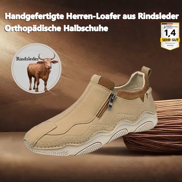 [Letzter Tag 70 % Rabatt – endet bald] 🐂 Herren-Loafer aus Kalbsleder 👞 Handgenäht ✅ Fußgewölbeunterstützung – Schmerzlinderung für bequemes Gehen