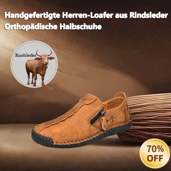 (🎉 Letzter Tag 70 % Rabatt, nicht verpassen) 🐂 Orthopädische Herrenschuhe aus Kalbsleder 👞 Fußgewölbeunterstützung ✅ Lindert Fußschmerzen - Bequemes Gehen