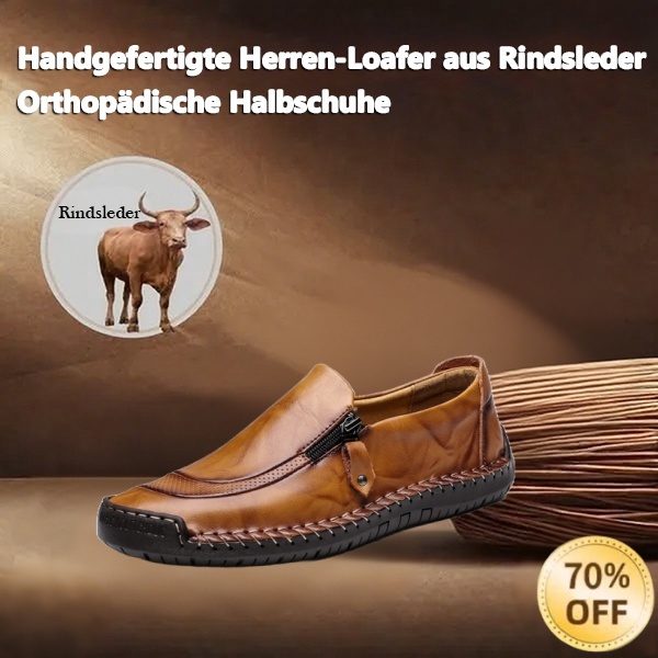 (🎉 Letzter Tag 70 % Rabatt, nicht verpassen) 🐂 Orthopädische Herrenschuhe aus Kalbsleder 👞 Fußgewölbeunterstützung ✅ Lindert Fußschmerzen - Bequemes Gehen