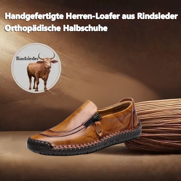(🎉 Letzter Tag 70 % Rabatt, nicht verpassen) 🐂 Orthopädische Herrenschuhe aus Kalbsleder 👞 Fußgewölbeunterstützung ✅ Lindert Fußschmerzen - Bequemes Gehen
