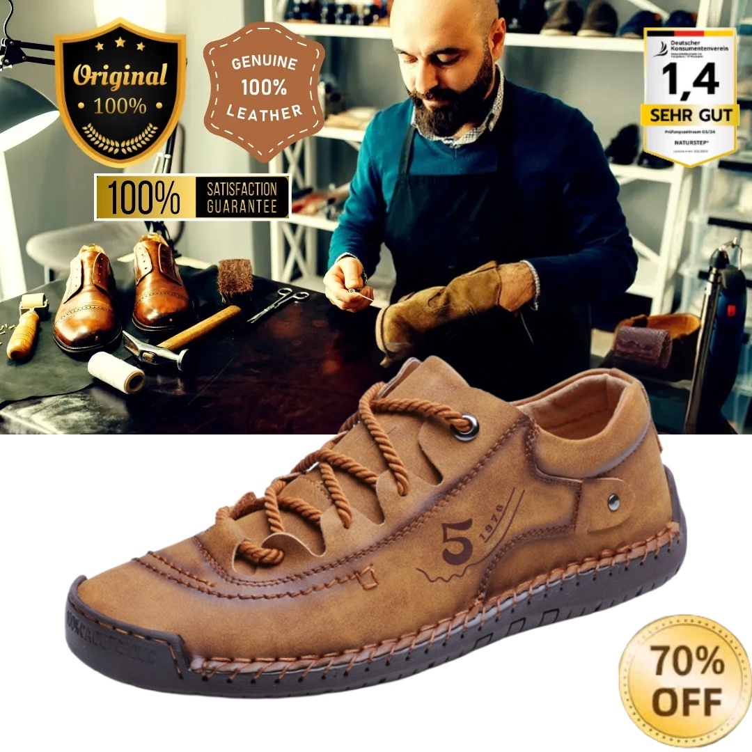 (🎉 Letzter Tag 70 % Rabatt, endet bald) 🐂 Orthopädische Herrenschuhe aus Kalbsleder 👞 Handgenäht ✅ Lindert Fußschmerzen – Bequemes Gehen