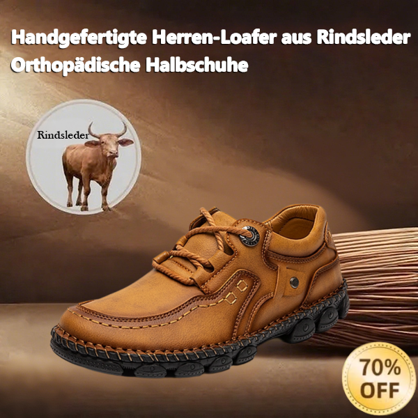 (🎉 Letzter Tag 70% Rabatt, nicht verpassen) 🐂 Orthopädische Herrenschuhe aus Kalbsleder 👞 Handgenäht ✅ Lindert Fußschmerzen - Bequemes Gehen