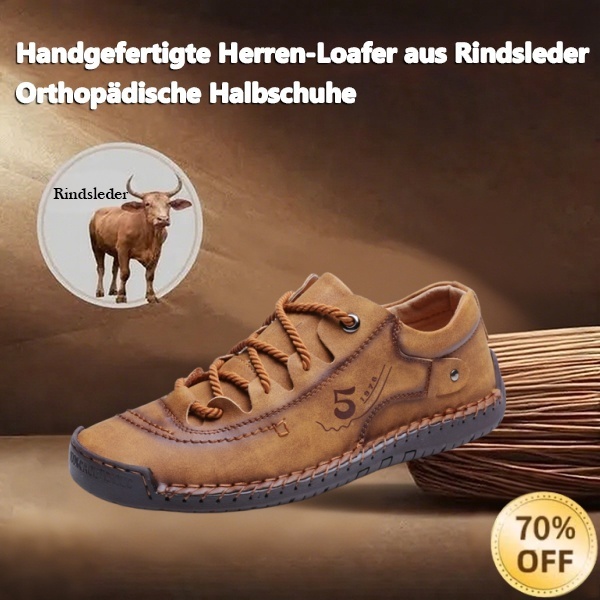 (🎉 Letzter Tag 70% Rabatt, nicht verpassen) 🐂 Orthopädische Herrenschuhe aus Kalbsleder 👞 Handgenäht ✅ Lindert Fußschmerzen - Bequemes Gehen