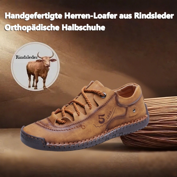 (🎉50 % Rabatt am letzten Tag, nicht verpassen) 🐂Freizeitschuhe aus australischem Kalbsleder 👞Handgenäht ✅Fußgewölbeunterstützung – bequemes Gehen