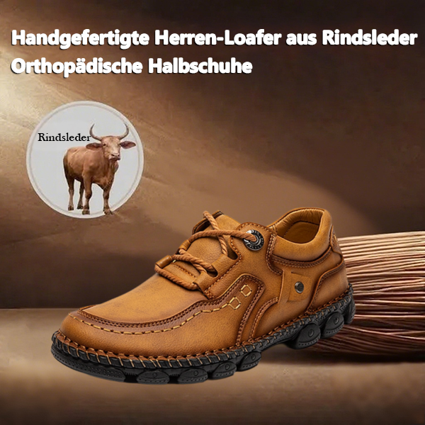 (🎉 Letzter Tag 70% Rabatt, nicht verpassen) 🐂 Orthopädische Herrenschuhe aus Kalbsleder 👞 Handgenäht ✅ Lindert Fußschmerzen - Bequemes Gehen