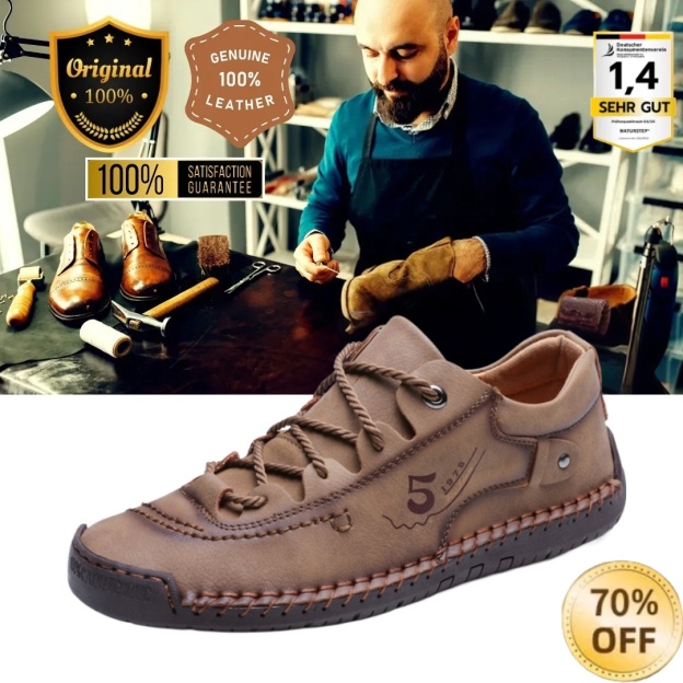 (🎉 Letzter Tag 70 % Rabatt, endet bald) 🐂 Orthopädische Herrenschuhe aus Kalbsleder 👞 Handgenäht ✅ Lindert Fußschmerzen – Bequemes Gehen