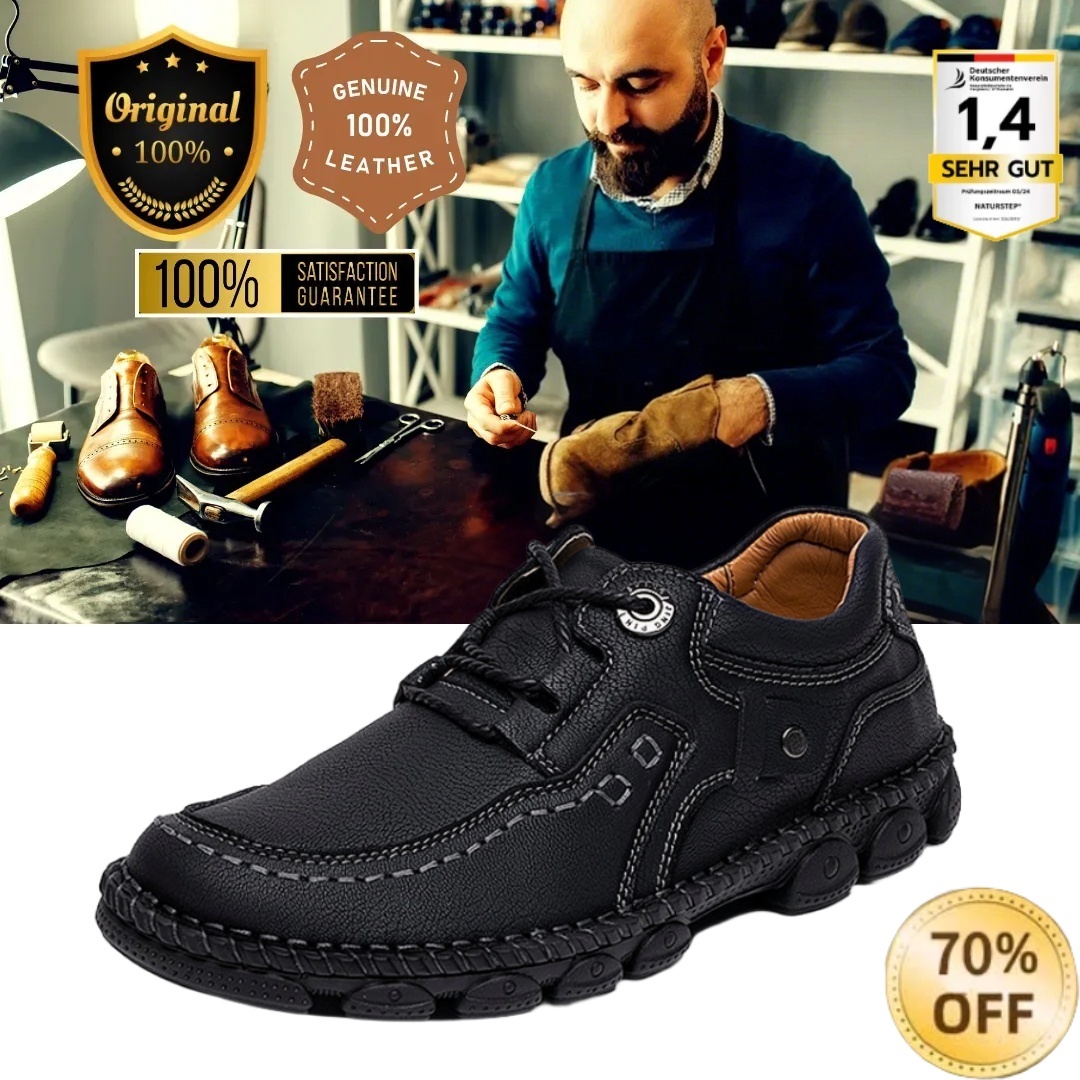 (🎉 Letzter Tag 70% Rabatt, nicht verpassen) 🐂 Orthopädische Herrenschuhe aus Kalbsleder 👞 Handgenäht ✅ Lindert Fußschmerzen - Bequemes Gehen