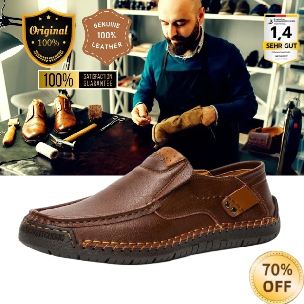 [Letzter Tag 70 % Rabatt – endet bald] 🔥 Herren-Loafer aus Kalbsleder 👞 Handgenäht ✅ Fußgewölbeunterstützung für bequemes Gehen