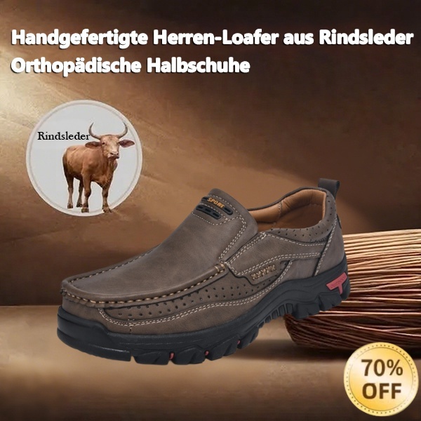 (🎉 Letzter Tag 70 % Rabatt, endet bald) 🐂 Orthopädische Herrenschuhe aus Kalbsleder👞 Fußgewölbeunterstützung✅ Lindert Fußschmerzen – Bequemes Gehen