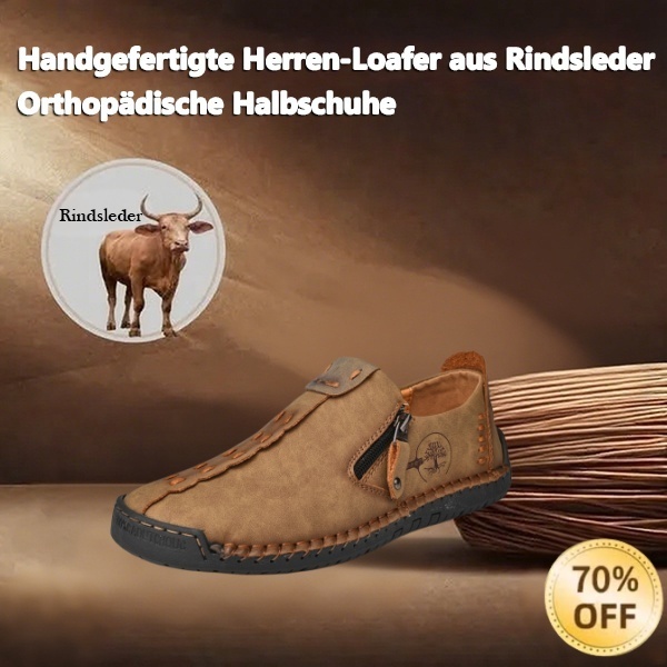 (🎉 Letzter Tag 70 % Rabatt, nicht verpassen) 🐂 Orthopädische Herrenschuhe aus Kalbsleder 👞 Fußgewölbeunterstützung ✅ Lindert Fußschmerzen - Bequemes Gehen