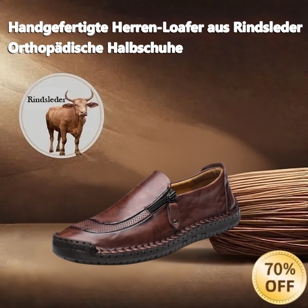 (🎉 Letzter Tag 70 % Rabatt, nicht verpassen) 🐂 Orthopädische Herrenschuhe aus Kalbsleder 👞 Fußgewölbeunterstützung ✅ Lindert Fußschmerzen - Bequemes Gehen