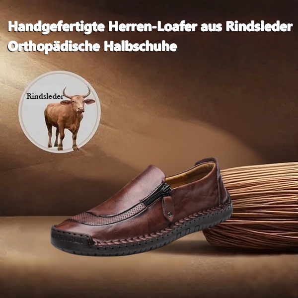 (🎉 Letzter Tag 70 % Rabatt, nicht verpassen) 🐂 Orthopädische Herrenschuhe aus Kalbsleder 👞 Fußgewölbeunterstützung ✅ Lindert Fußschmerzen - Bequemes Gehen