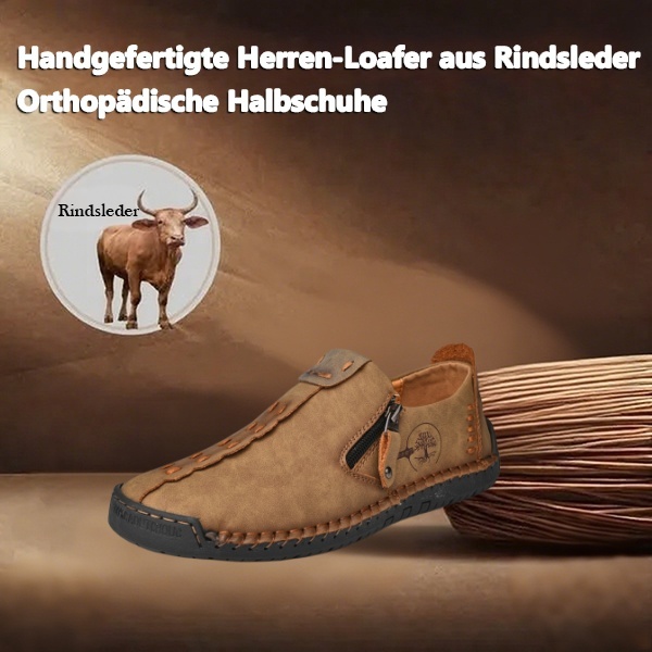 (🎉50 % Rabatt am letzten Tag, nicht verpassen) 🐂Freizeitschuhe aus australischem Kalbsleder 👞Handgenäht ✅Fußgewölbeunterstützung – bequemes Gehen