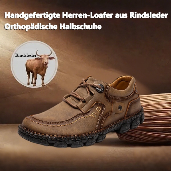 (🎉 Letzter Tag 70% Rabatt, nicht verpassen) 🐂 Orthopädische Herrenschuhe aus Kalbsleder 👞 Handgenäht ✅ Lindert Fußschmerzen - Bequemes Gehen