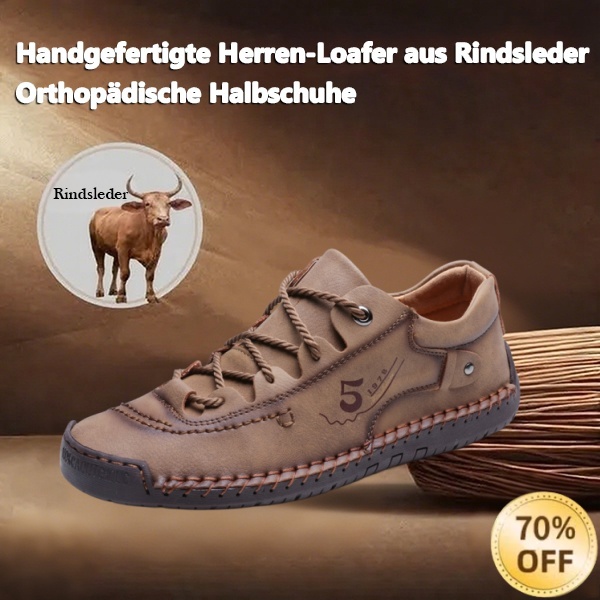 (🎉 Letzter Tag 70% Rabatt, nicht verpassen) 🐂 Orthopädische Herrenschuhe aus Kalbsleder 👞 Handgenäht ✅ Lindert Fußschmerzen - Bequemes Gehen