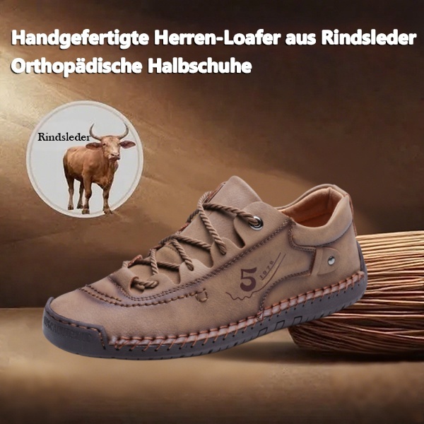 (🎉 Letzter Tag 70% Rabatt, nicht verpassen) 🐂 Orthopädische Herrenschuhe aus Kalbsleder 👞 Handgenäht ✅ Lindert Fußschmerzen - Bequemes Gehen