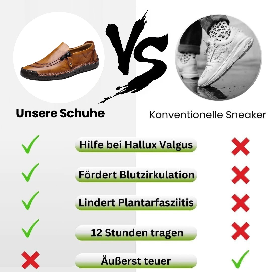 (🎉 Letzter Tag 70 % Rabatt, nicht verpassen) 🐂 Orthopädische Herrenschuhe aus Kalbsleder 👞 Fußgewölbeunterstützung ✅ Lindert Fußschmerzen - Bequemes Gehen