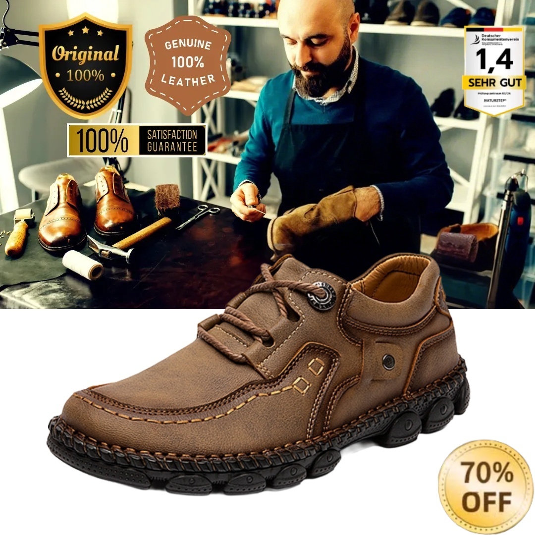 (🎉 Letzter Tag 70% Rabatt, nicht verpassen) 🐂 Orthopädische Herrenschuhe aus Kalbsleder 👞 Handgenäht ✅ Lindert Fußschmerzen - Bequemes Gehen