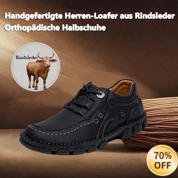 (🎉 Letzter Tag 70% Rabatt, nicht verpassen) 🐂 Orthopädische Herrenschuhe aus Kalbsleder 👞 Handgenäht ✅ Lindert Fußschmerzen - Bequemes Gehen